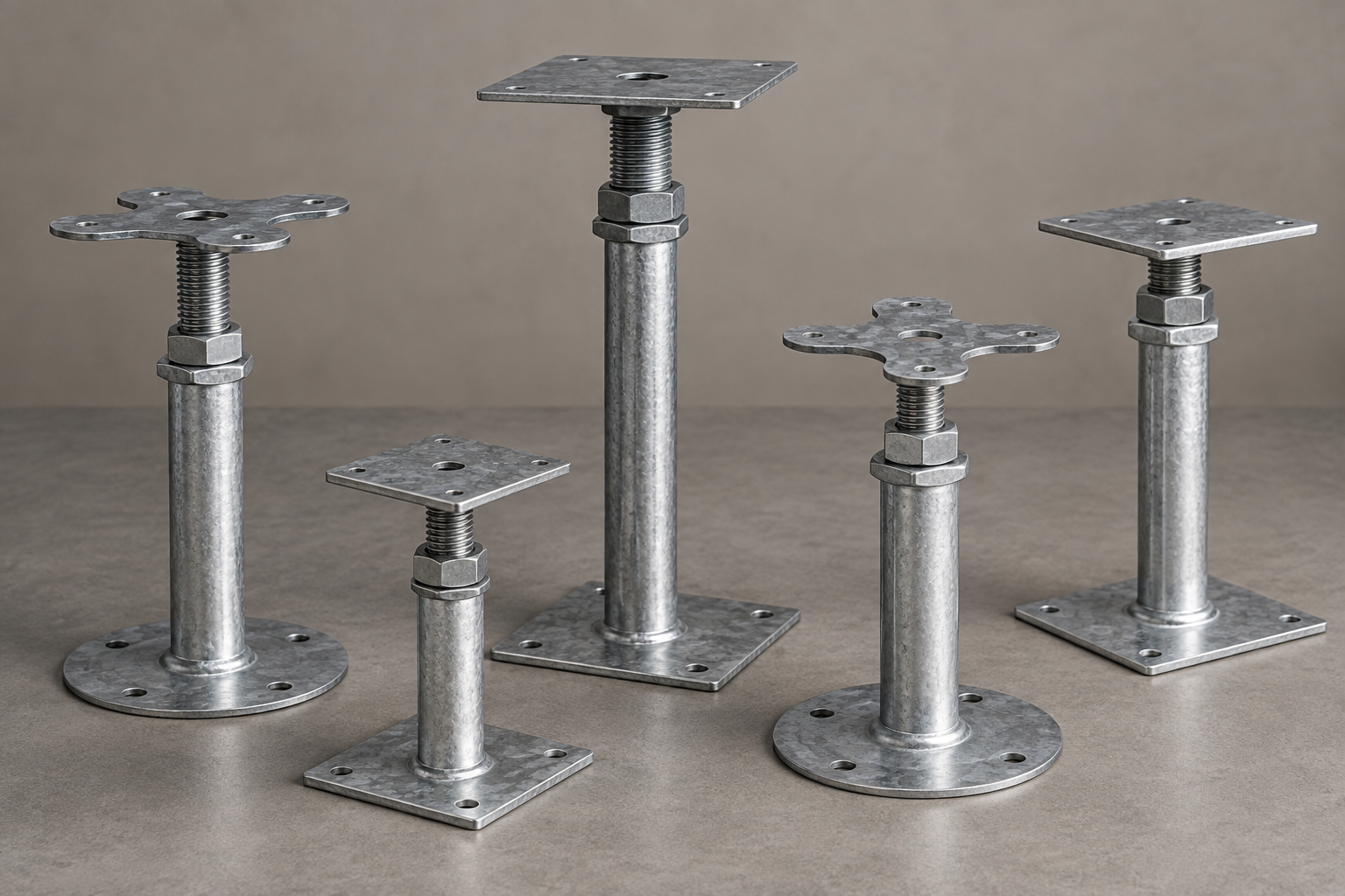 Raised access flooring pedestal range