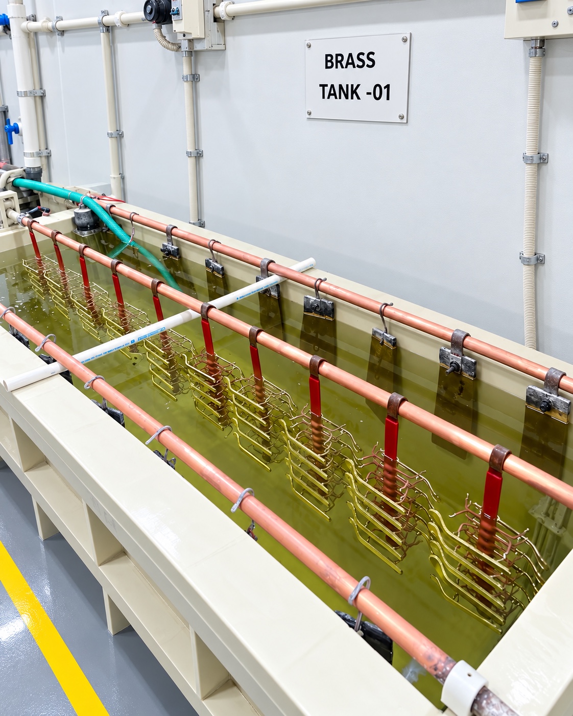 Brass and copper electroplating tanks