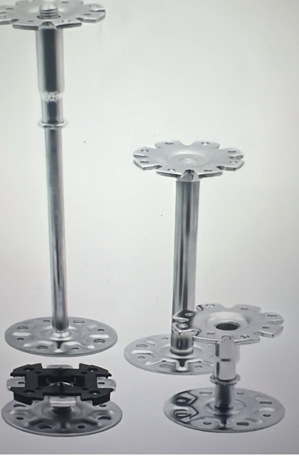 Complete raised access flooring pedestal assemblies